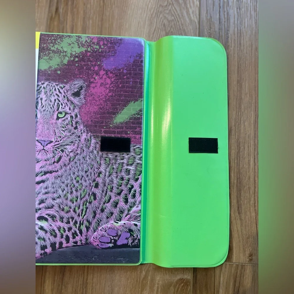 Mead Trapper Keeper Neon Leopard Graphic Binder NWT 80s 90s Throwback